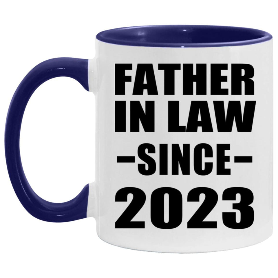 Father In Law Since 2023 - 11oz Accent Mug Purple