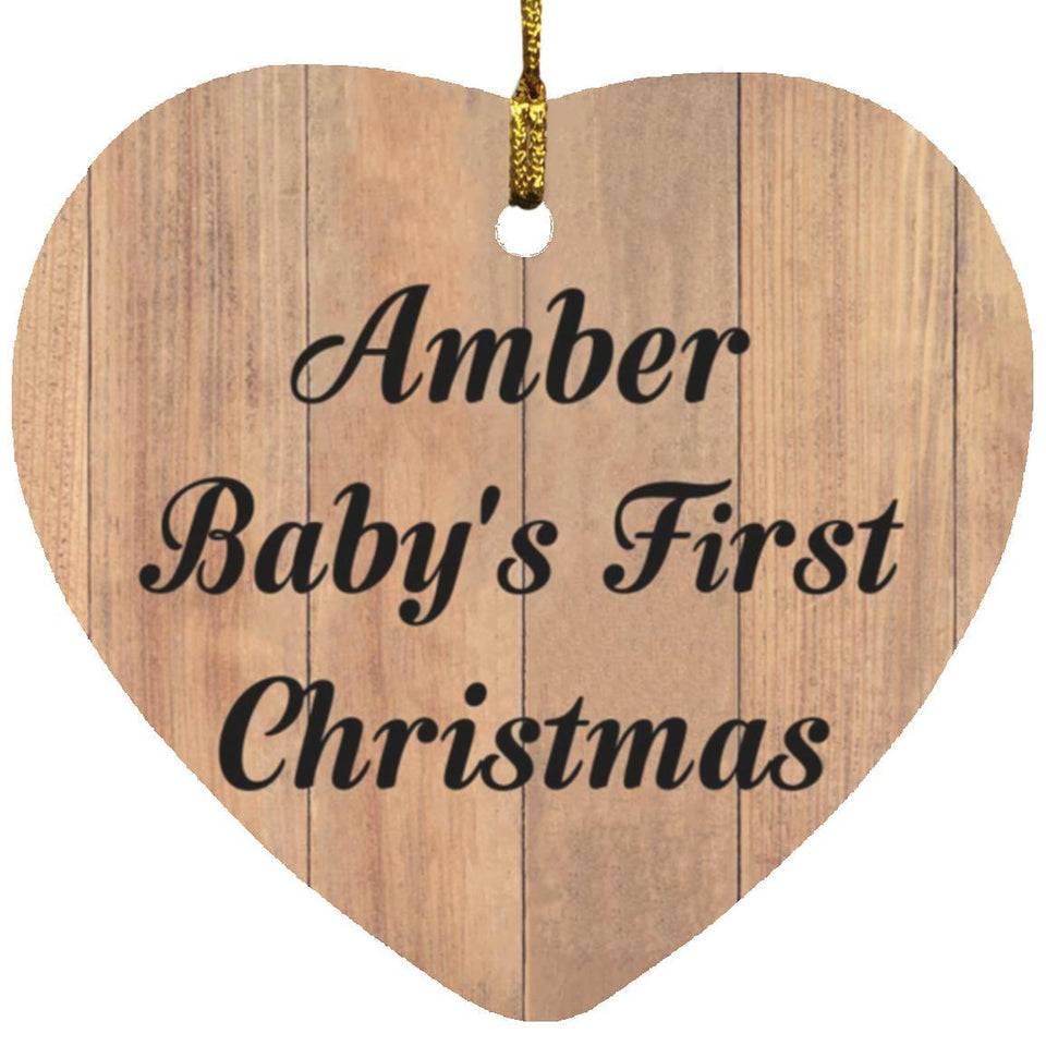 Amber Baby's First Christmas - Heart Ornament C