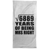 83rd Anniversary Square Root of 6889 Years of Being Mrs Right - Hand Towel