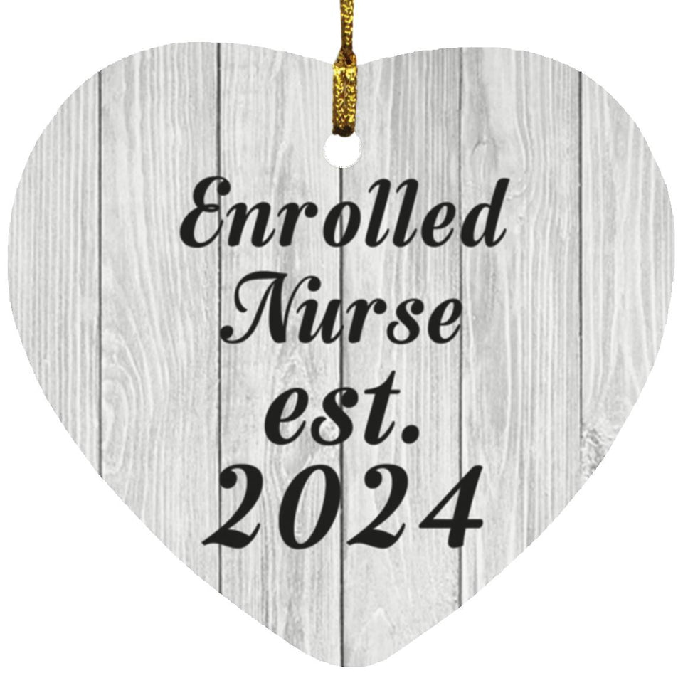 Enrolled Nurse Established Est. 2024 - Heart Ornament F