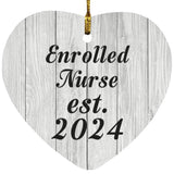 Enrolled Nurse Established Est. 2024 - Heart Ornament F