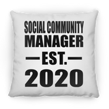 Social Community Manager Established EST. 2020 - Throw Pillow