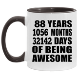 88th Birthday 88 Years 1056 Months 32142 Days Of Awesome - 11oz Accent Mug Black