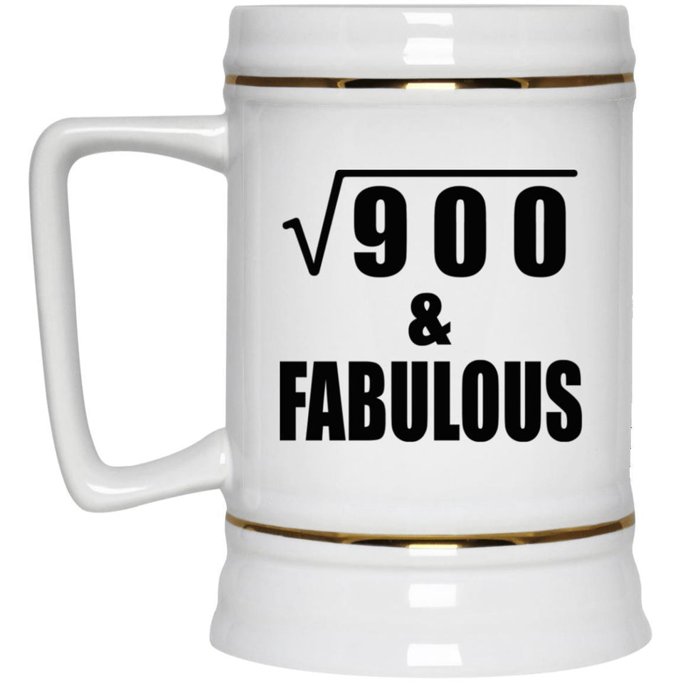 30th Birthday Square Root of 900 & Fabulous - Beer Stein
