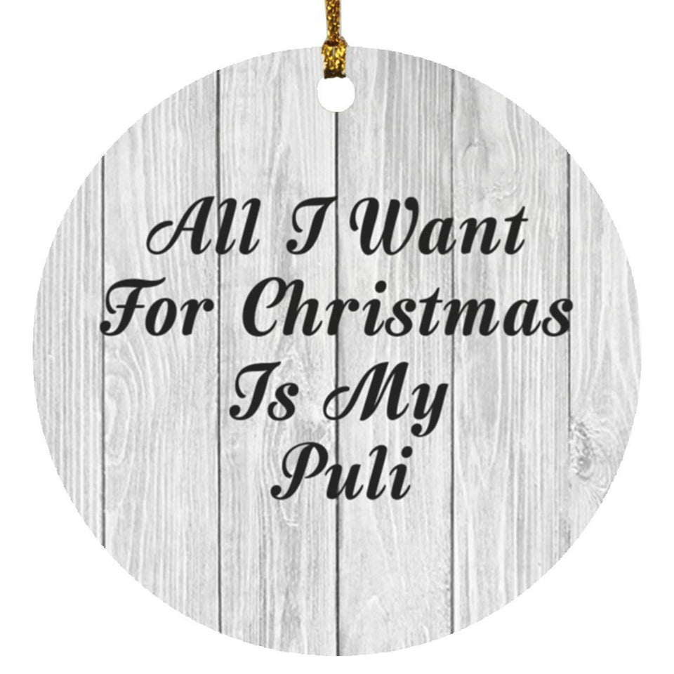 All I Want For Christmas Is My Puli - Circle Ornament F