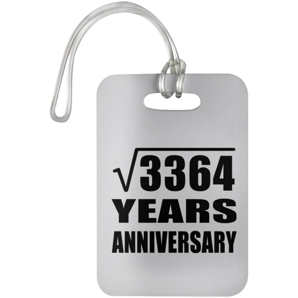 58th Anniversary Square Root of 3364 Years Anniversary - Luggage Bag Tag