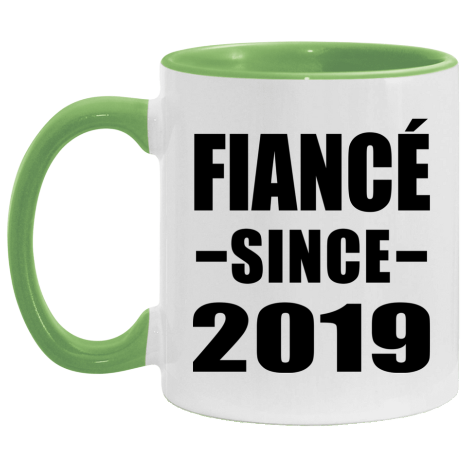 Fiance Since 2019 - 11oz Accent Mug Green