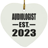 Audiologist Established EST. 2023 - Heart Ornament