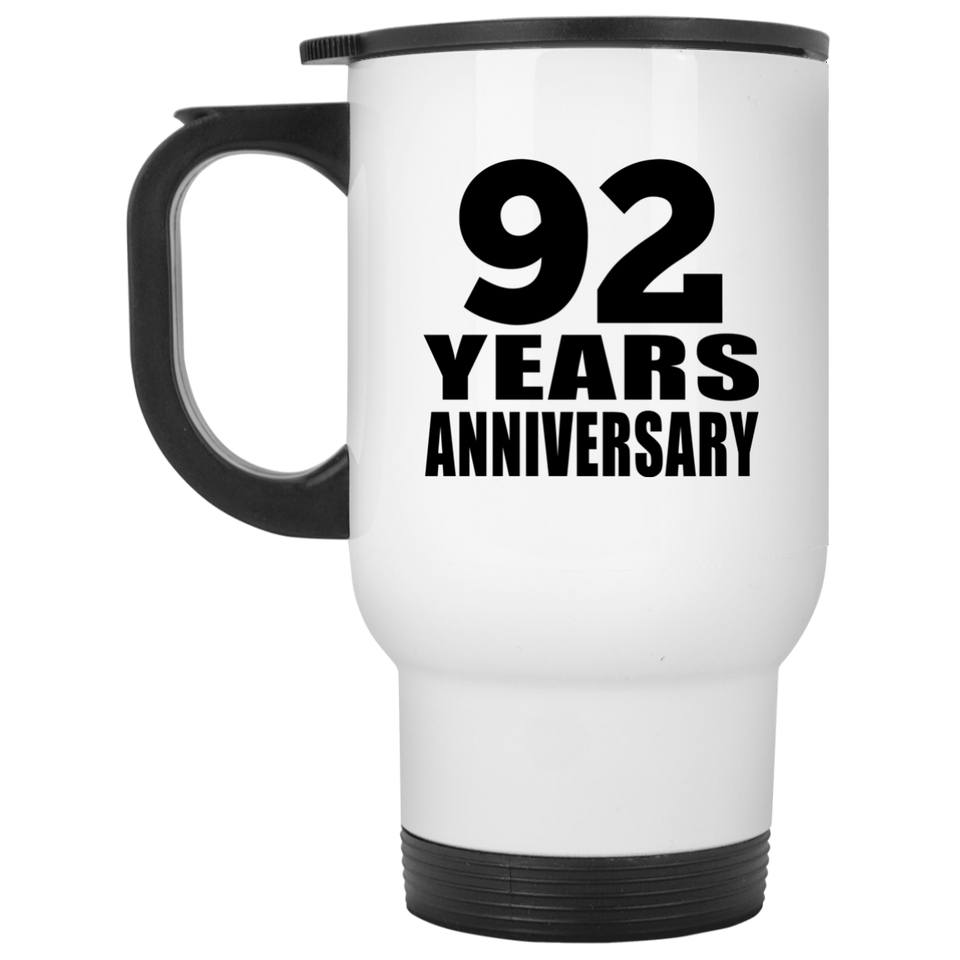 92nd Anniversary 92 Years - White Travel Mug