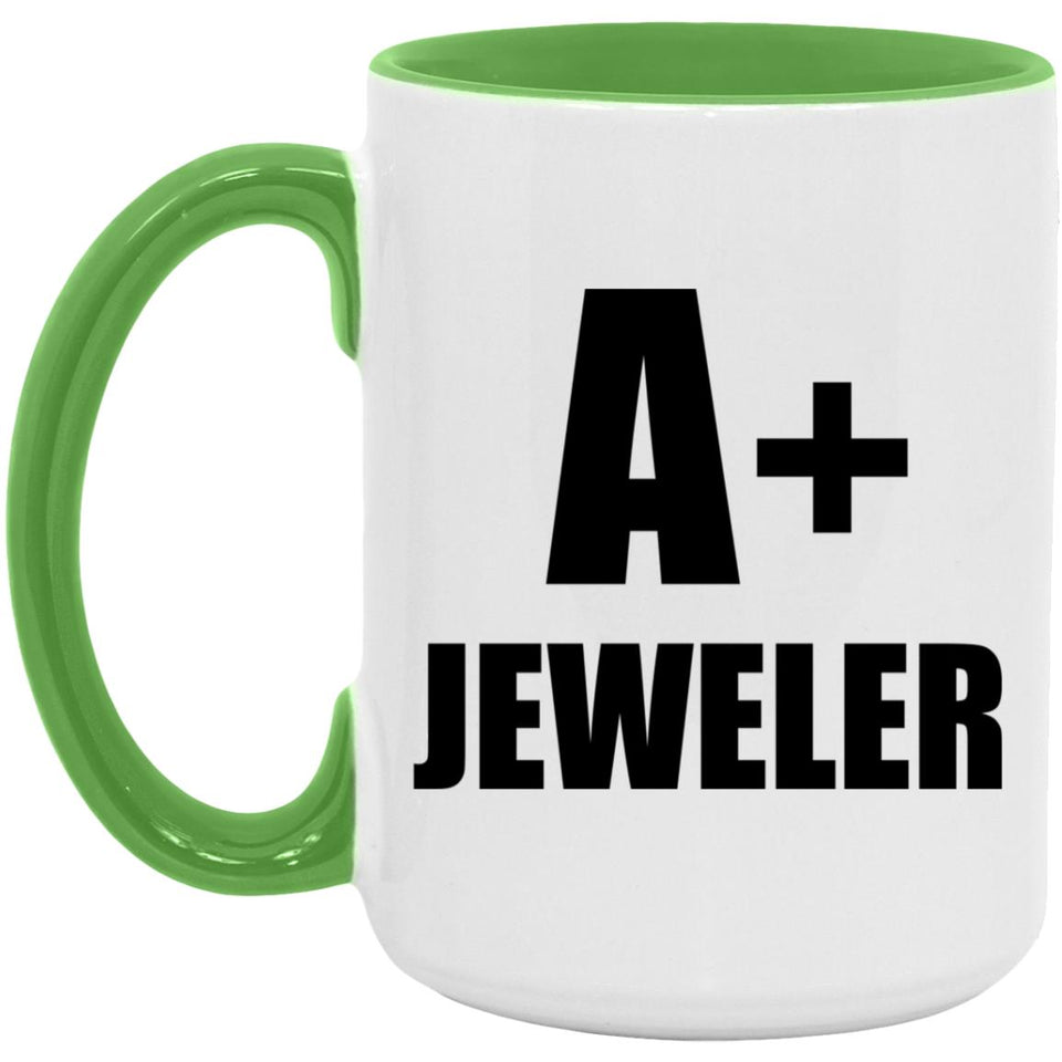 A+ Jeweler - 15oz Accent Mug Green