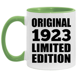 101st Birthday Original 1923 Limited Edition - 11oz Accent Mug Green