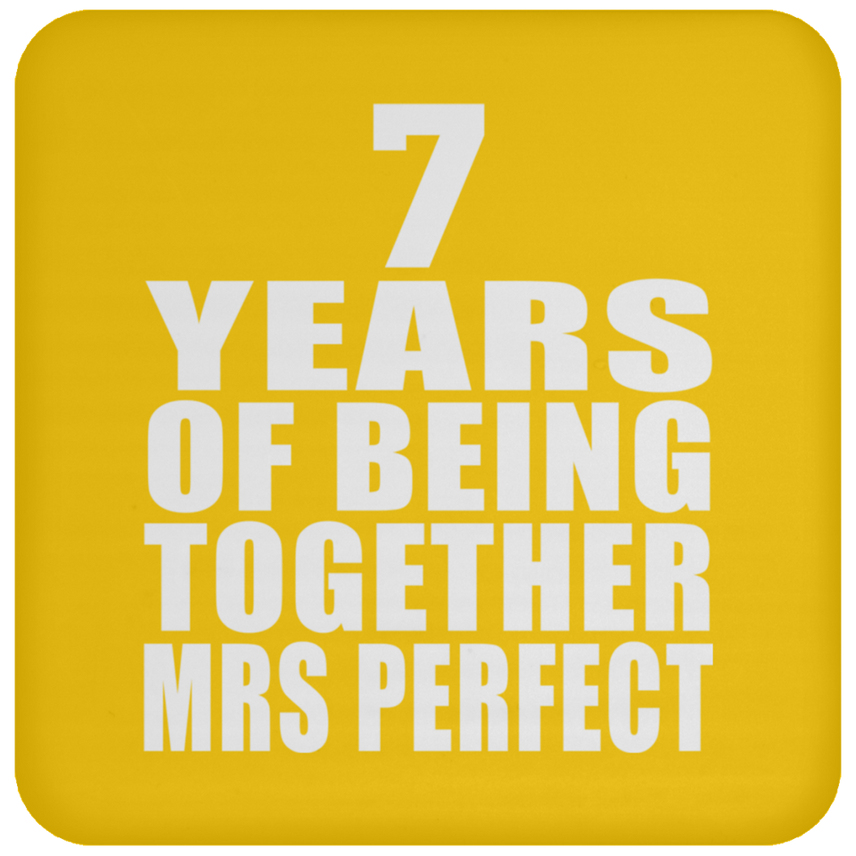 7th Anniversary 7 Years Of Being Mrs Perfect - Drink Coaster