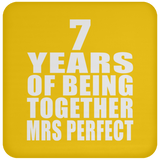 7th Anniversary 7 Years Of Being Mrs Perfect - Drink Coaster