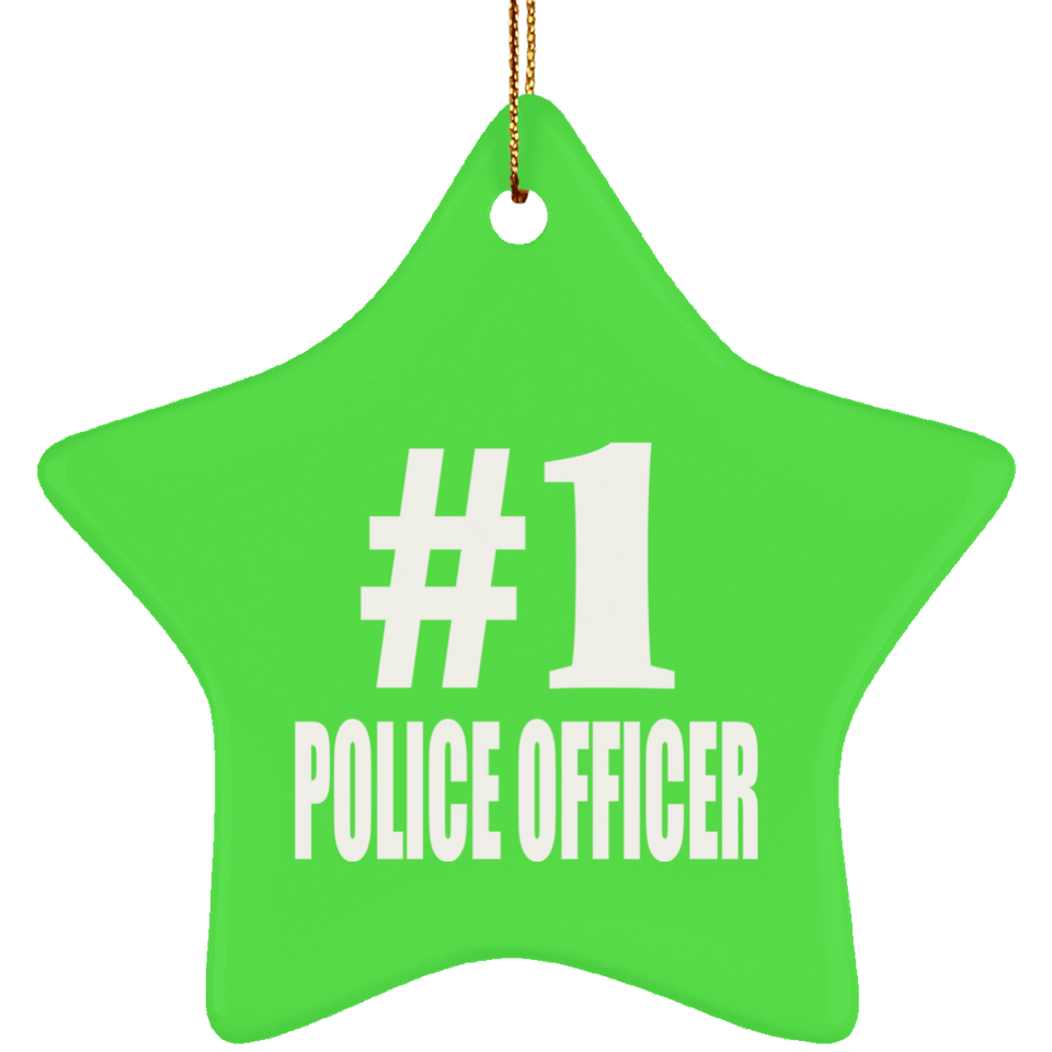 Number One #1 Police Officer - Star Ornament