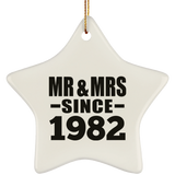 42nd Anniversary Mr & Mrs Since 1982 - Star Ornament