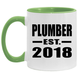 Plumber Established EST. 2018 - 11oz Accent Mug Green