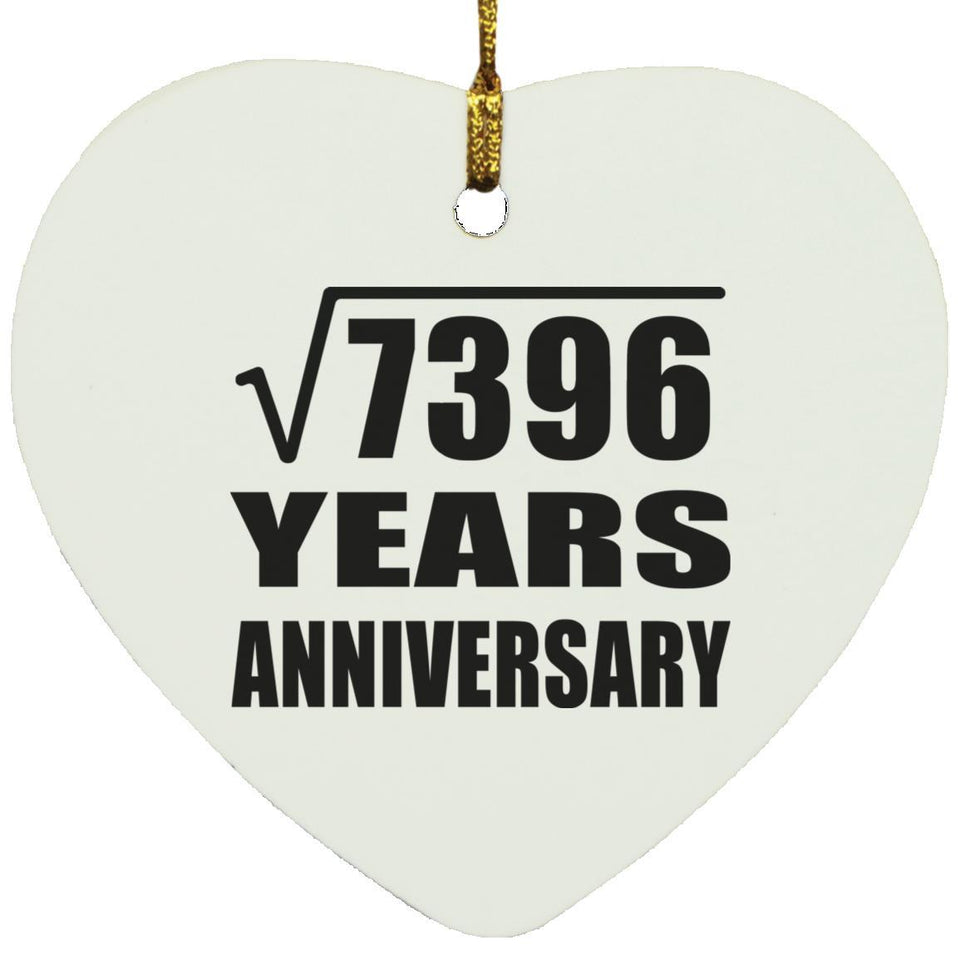 86th Anniversary Square Root of 7396 Years Anniversary - Heart Ornament