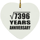 86th Anniversary Square Root of 7396 Years Anniversary - Heart Ornament