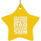 Proud Market Research Analyst Dad Of Awesome Son - Star Ornament