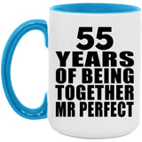 55th Anniversary 55 Years Of Being Mr Perfect - 15oz Accent Mug Blue