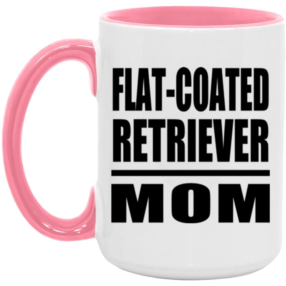 Flat-Coated Retriever Mom - 15oz Accent Mug Pink
