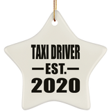 Taxi Driver Established EST. 2020 - Star Ornament