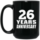 26th Anniversary 26 Years - 15 Oz Coffee Mug Black
