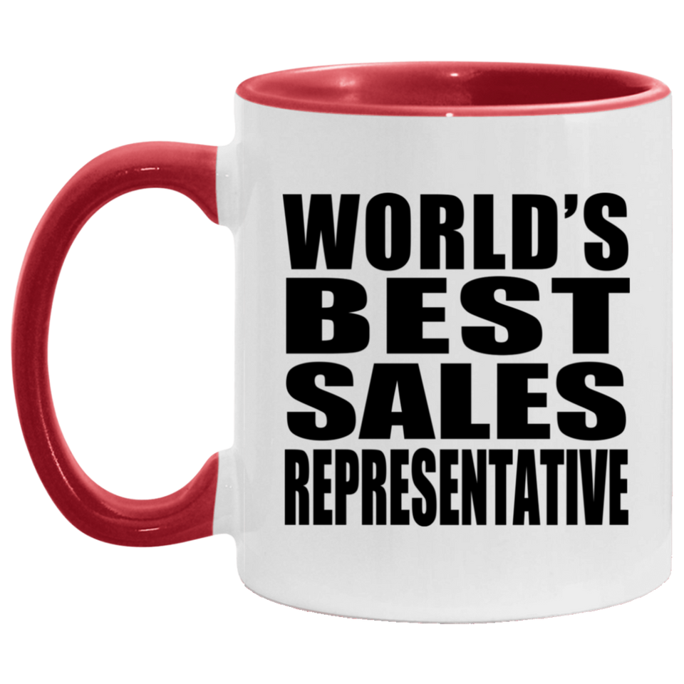 World's Best Sales Representative - 11oz Accent Mug Red