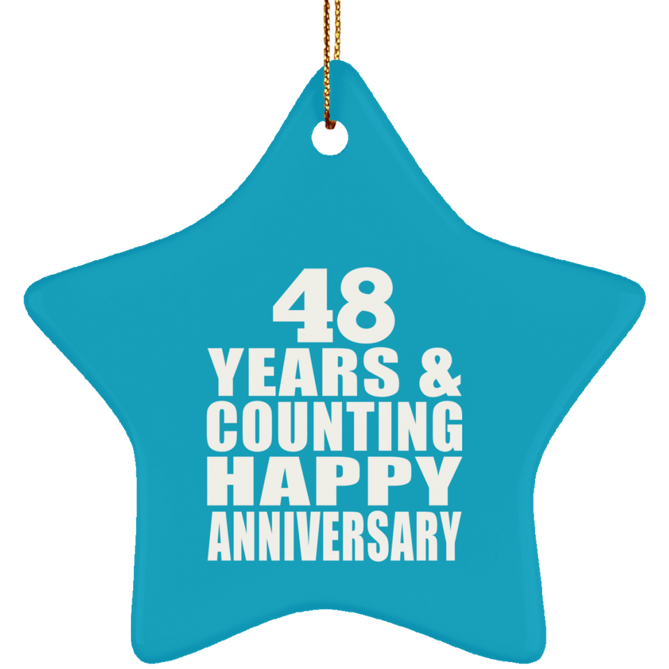Happy 48th Anniversary 48 Years & Counting - Star Ornament