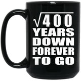 20th Anniversary Square Root of 400 Years Down Forever To Go - 15oz Coffee Mug Black