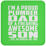 Proud Plumber Dad Of Awesome Son - Drink Coaster