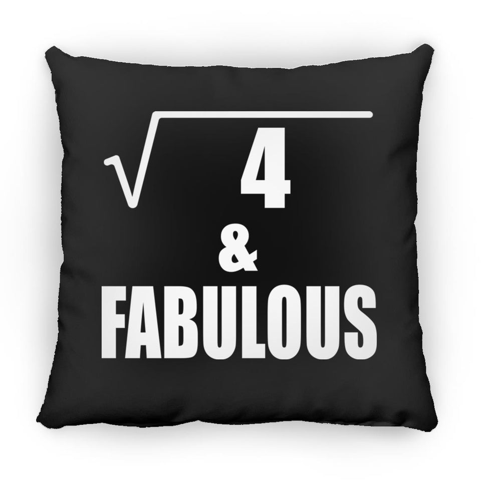 2nd Birthday Square Root of 4 & Fabulous - Throw Pillow Black