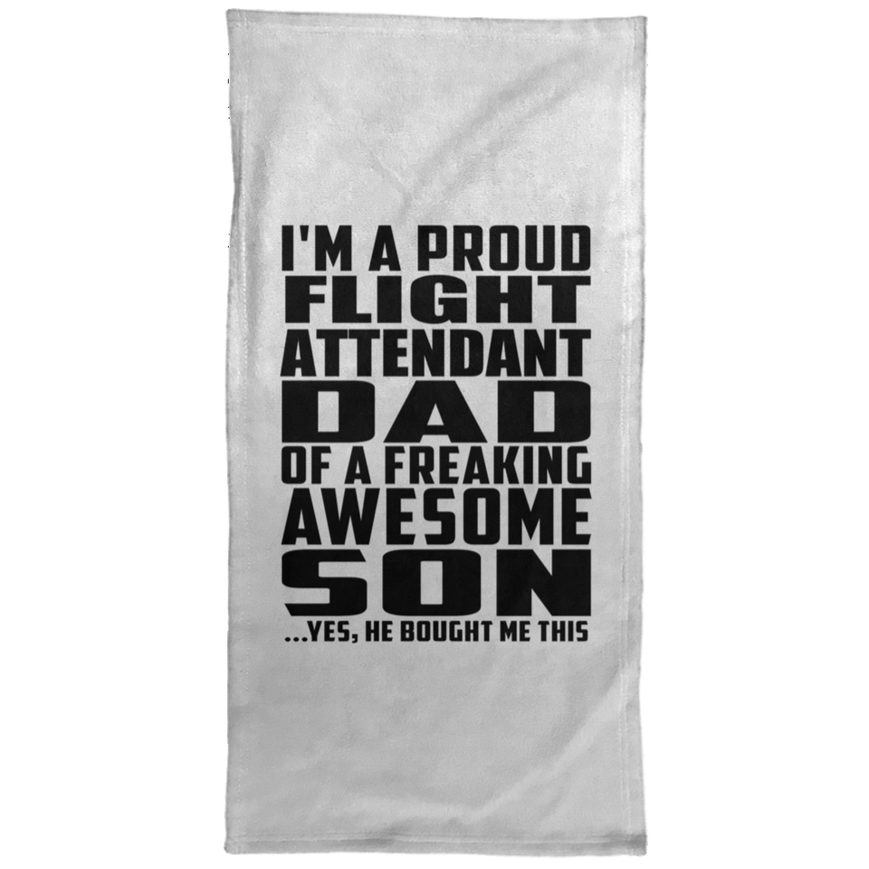Proud Flight Attendant Dad Of Awesome Son - Hand Towel