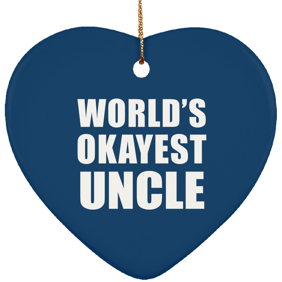 World's Okayest Uncle - Heart Ornament