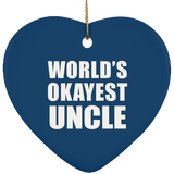 World's Okayest Uncle - Heart Ornament