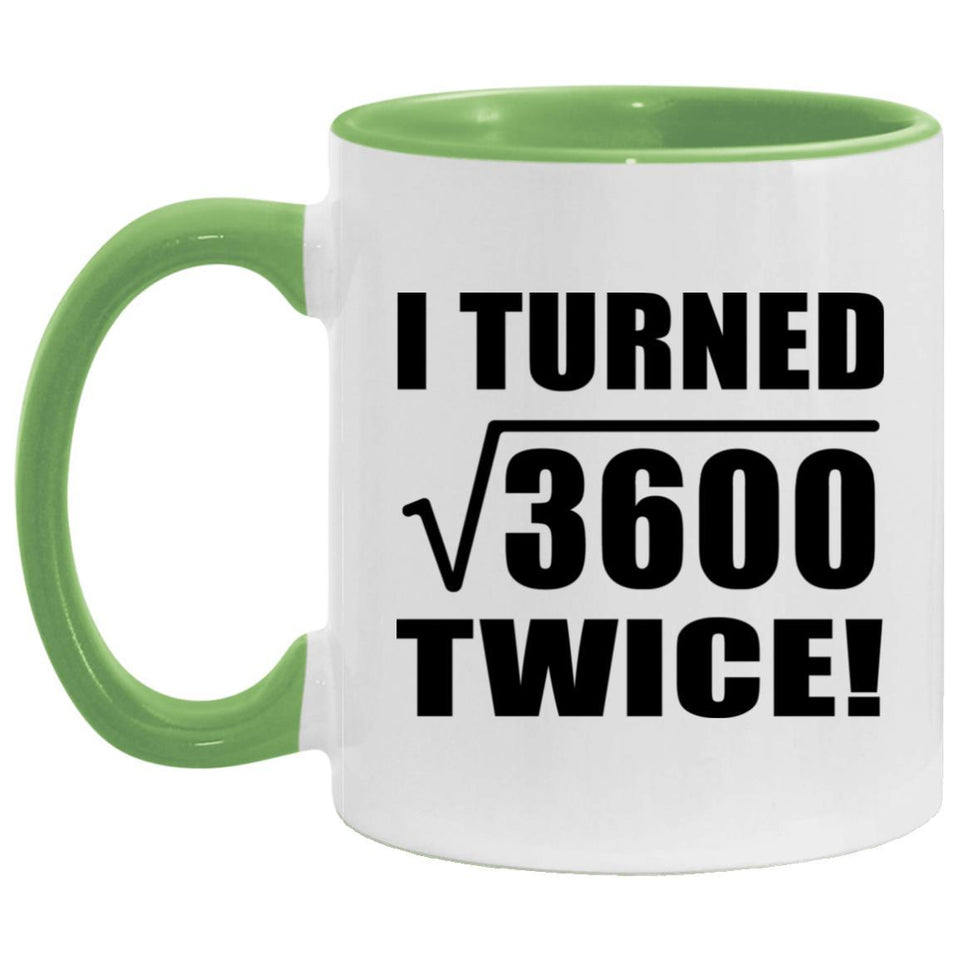 120th Birthday I Turned Square Root of 3600 Twice - 11oz Accent Mug Green