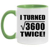 120th Birthday I Turned Square Root of 3600 Twice - 11oz Accent Mug Green