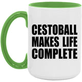 Cestoball Makes Life Complete - 15oz Accent Mug Green
