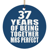 37th Anniversary 37 Years Of Being Mrs Perfect - Circle Ornament