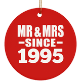 29th Anniversary Mr & Mrs Since 1995 - Circle Ornament