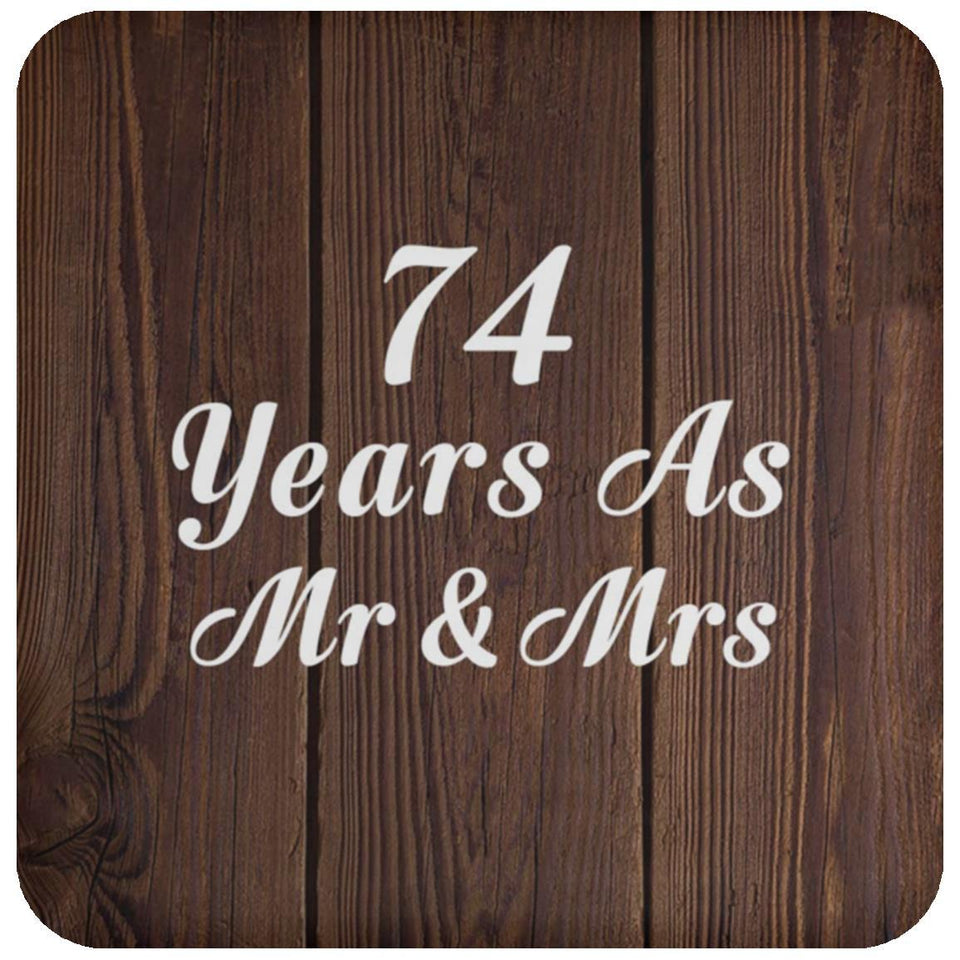 74th Anniversary 74 Years As Mr & Mrs - Drink Coaster D