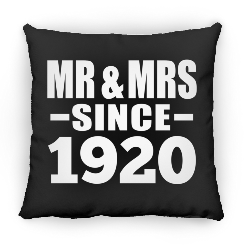 104th Anniversary Mr & Mrs Since 1920 - Throw Pillow Black