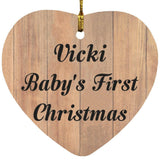Vicki Baby's First Christmas - Heart Ornament C