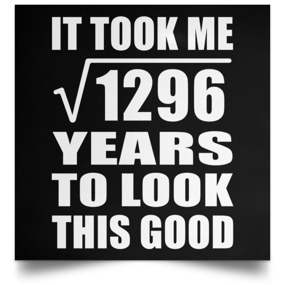 36th Birthday Took Square Root of 1296 Years To Look Good - Poster Square