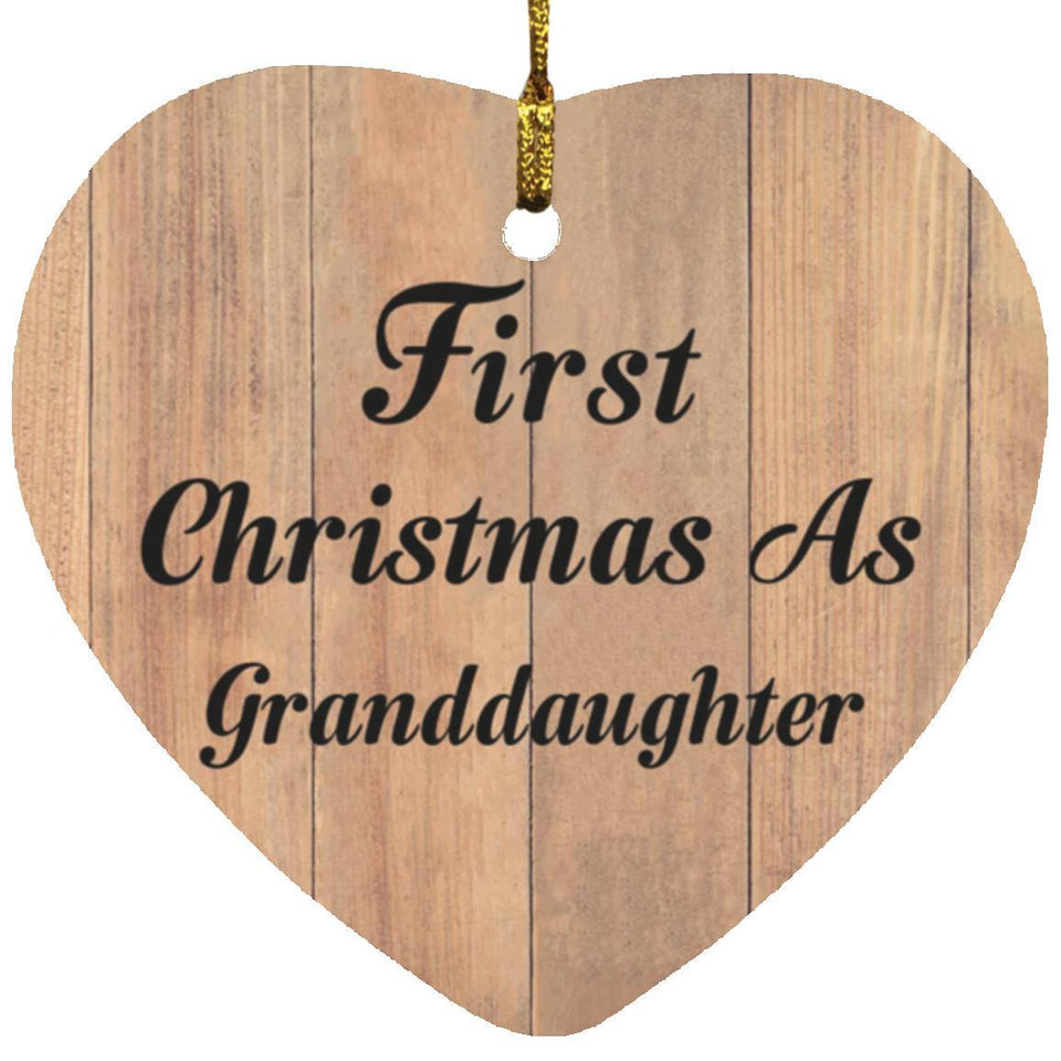 First Christmas As Granddaughter - Heart Ornament C