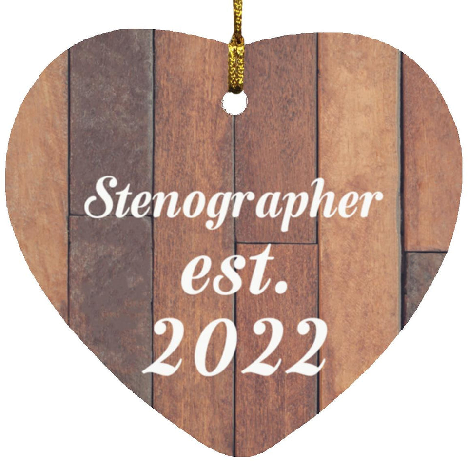 Stenographer Established Est. 2022 - Heart Ornament E