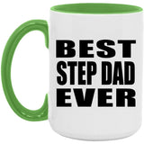 Best Step Dad Ever - 15oz Accent Mug Green