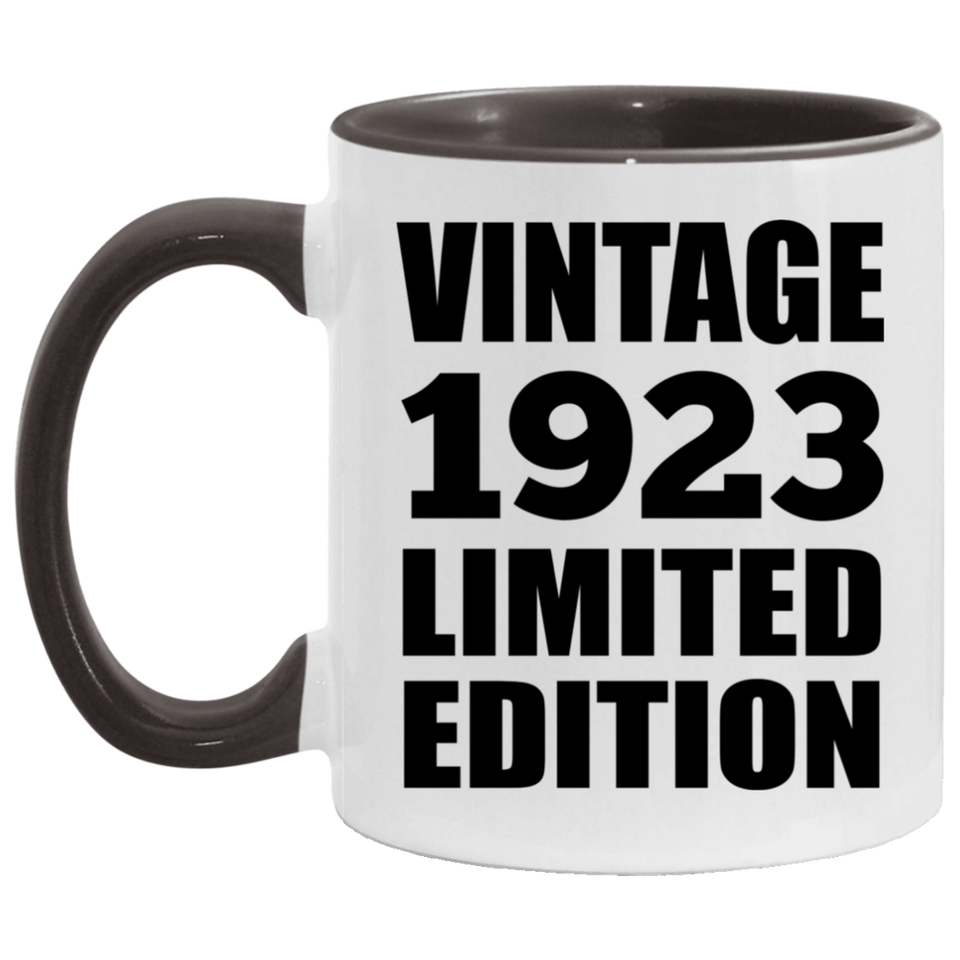 101st Birthday Vintage 1923 Limited Edition - 11oz Accent Mug Black