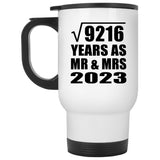 96th Anniversary Square Root of 9216 Years As Mr & Mrs 2023 - White Travel Mug