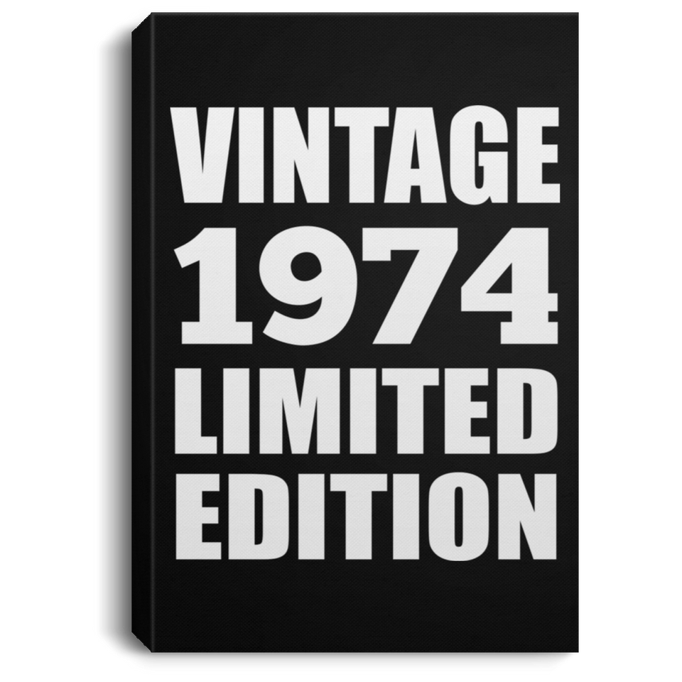 50th Birthday Vintage 1974 Limited Edition - Canvas Portrait